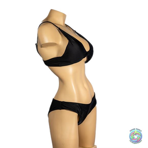 Zaful Black High Cut Bikini, L, V Neck, Push-Up NWT 🖤 - Picture 3 of 8